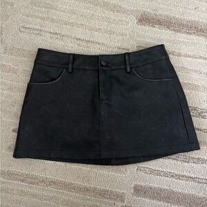 Garage Black Faux Leather Mini Skirt